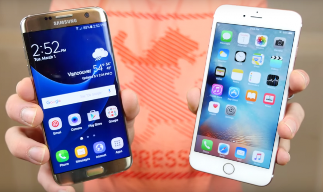 Galaxy S7 Edge против iPhone 6S Plus: тест на прочность